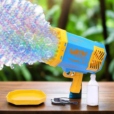 Bazooka Bubble Gun Machine – 69 Holes Bubble Maker with Lights | Kids Outdoor Toy