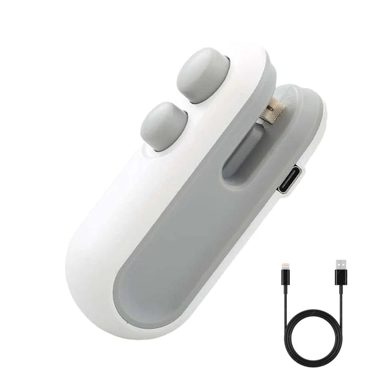Portable Mini Bag Sealer Machine | USB Rechargeable Heat Sealer with Cutter – Compact & Magnetic