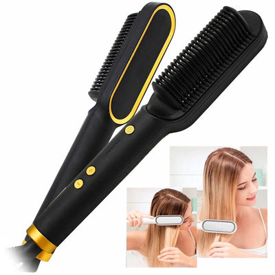 Hair Straightening Brush for Women | Fast Heating Comb with 5 Intensity Settings | Anti-Scald & Temperature Control
