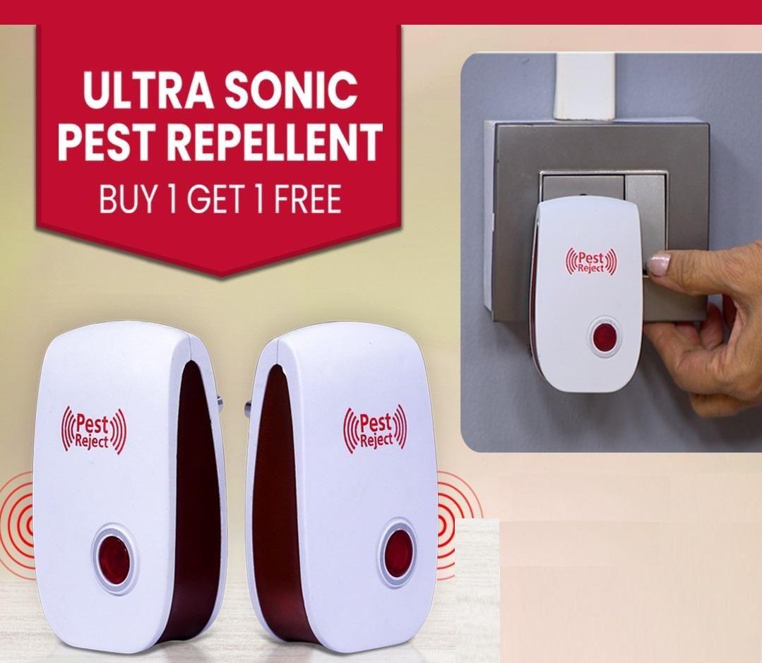 Ultrasonic Pest Repeller (Pack of 2) – Mosquito, Cockroach, Rat, Lizard & Insect Control | Eco-Friendly Plug-in Device