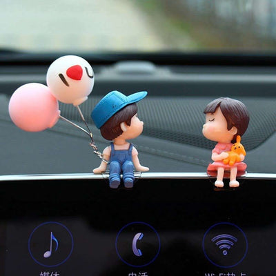Couple Car Decoration | Cute Cartoon Lovers Figurine | Romantic Dashboard Toy