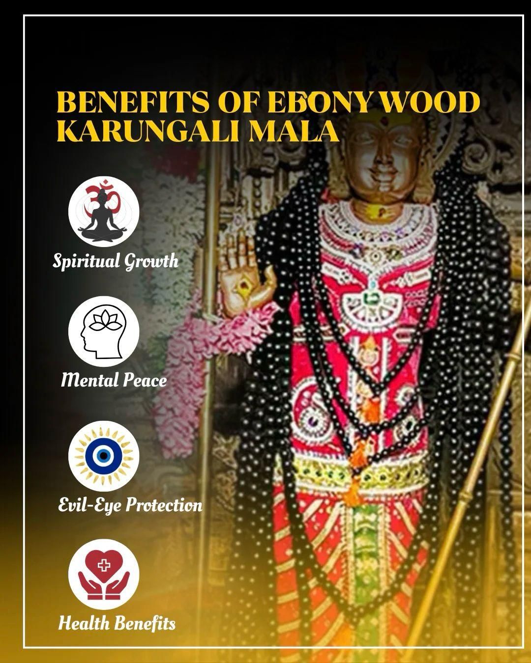 Original Karungali Mala – 108 Ebony Wood Beads | Sacred Temple Prayer Beads
