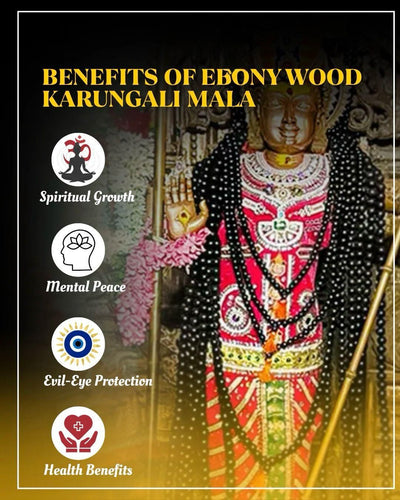 Original Karungali Mala – 108 Ebony Wood Beads | Sacred Temple Prayer Beads