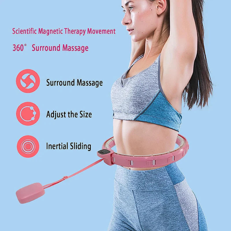 Fitness Adjustable Smart Weighted Hula Hoop with Counter – 360° Massage, Detachable Links & Weight Loss Gym Equipment