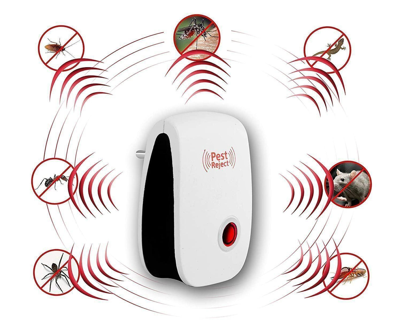 Ultrasonic Pest Repeller (Pack of 2) – Mosquito, Cockroach, Rat, Lizard & Insect Control | Eco-Friendly Plug-in Device