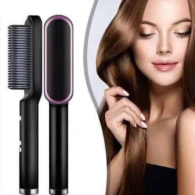 Hair Straightening Brush for Women | Fast Heating Comb with 5 Intensity Settings | Anti-Scald & Temperature Control