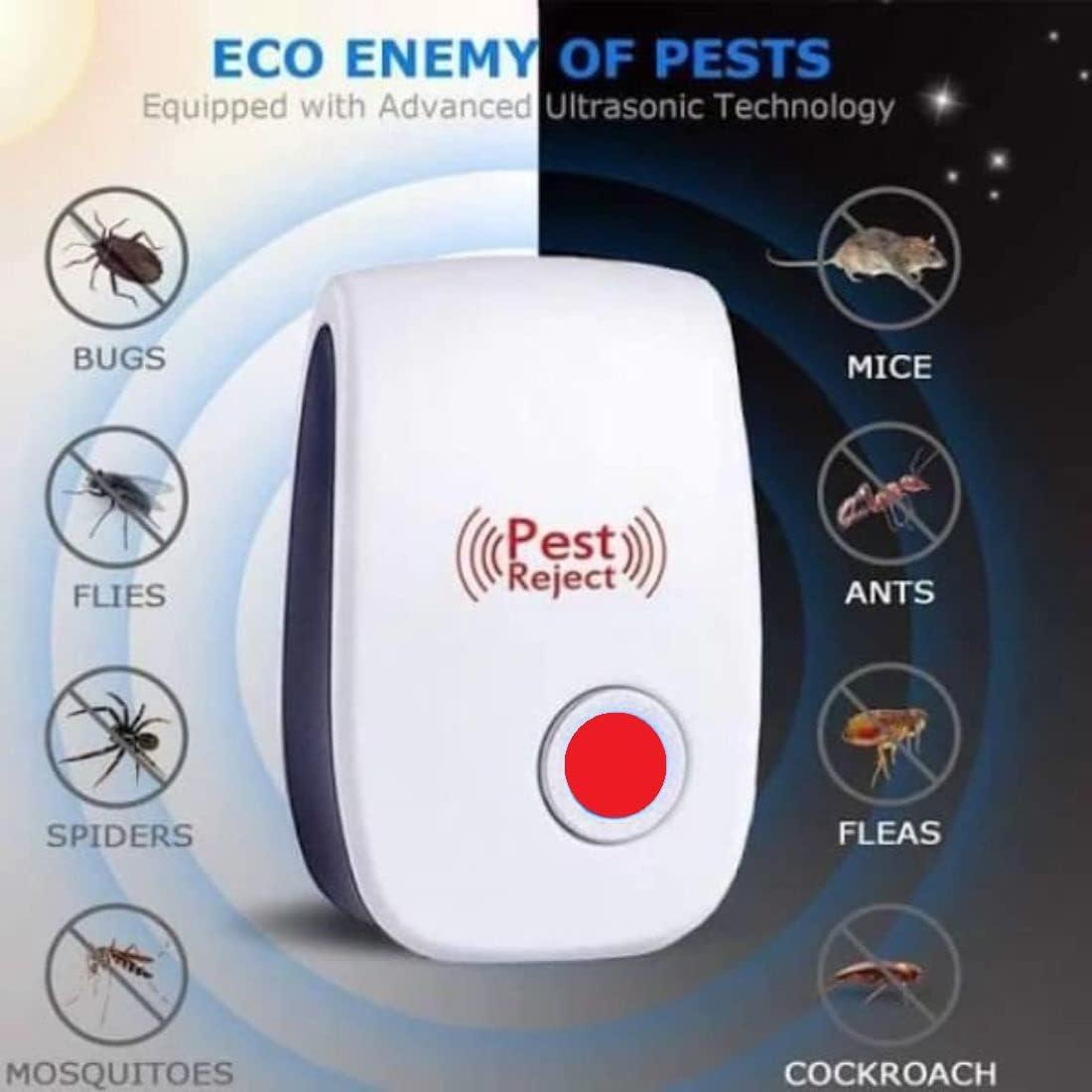 Ultrasonic Pest Repeller (Pack of 2) – Mosquito, Cockroach, Rat, Lizard & Insect Control | Eco-Friendly Plug-in Device
