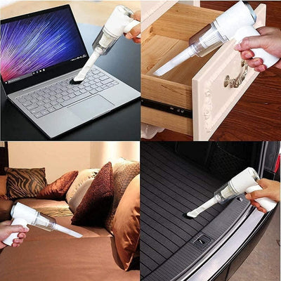 Portable Air Duster & Wireless Mini Vacuum Cleaner for Electronics, PC, Keyboard, Camera & Home Appliances