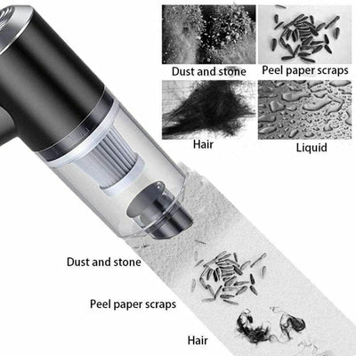 Portable Air Duster & Wireless Mini Vacuum Cleaner for Electronics, PC, Keyboard, Camera & Home Appliances