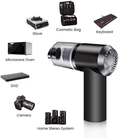 Portable Air Duster & Wireless Mini Vacuum Cleaner for Electronics, PC, Keyboard, Camera & Home Appliances