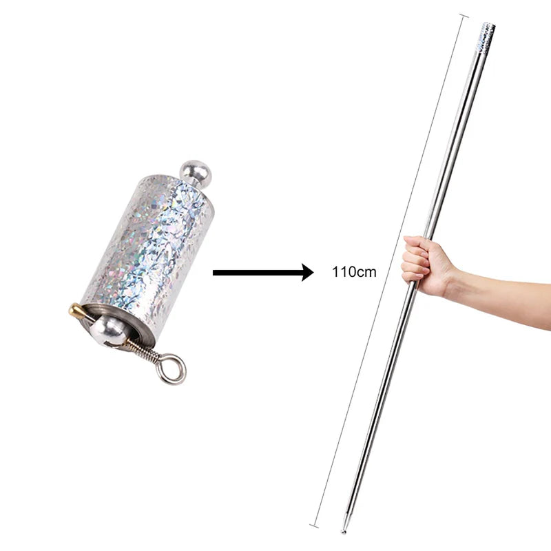 Magic Appearing Cane – High Elasticity Steel Silver Magic Wand (Lightweight & Portable)