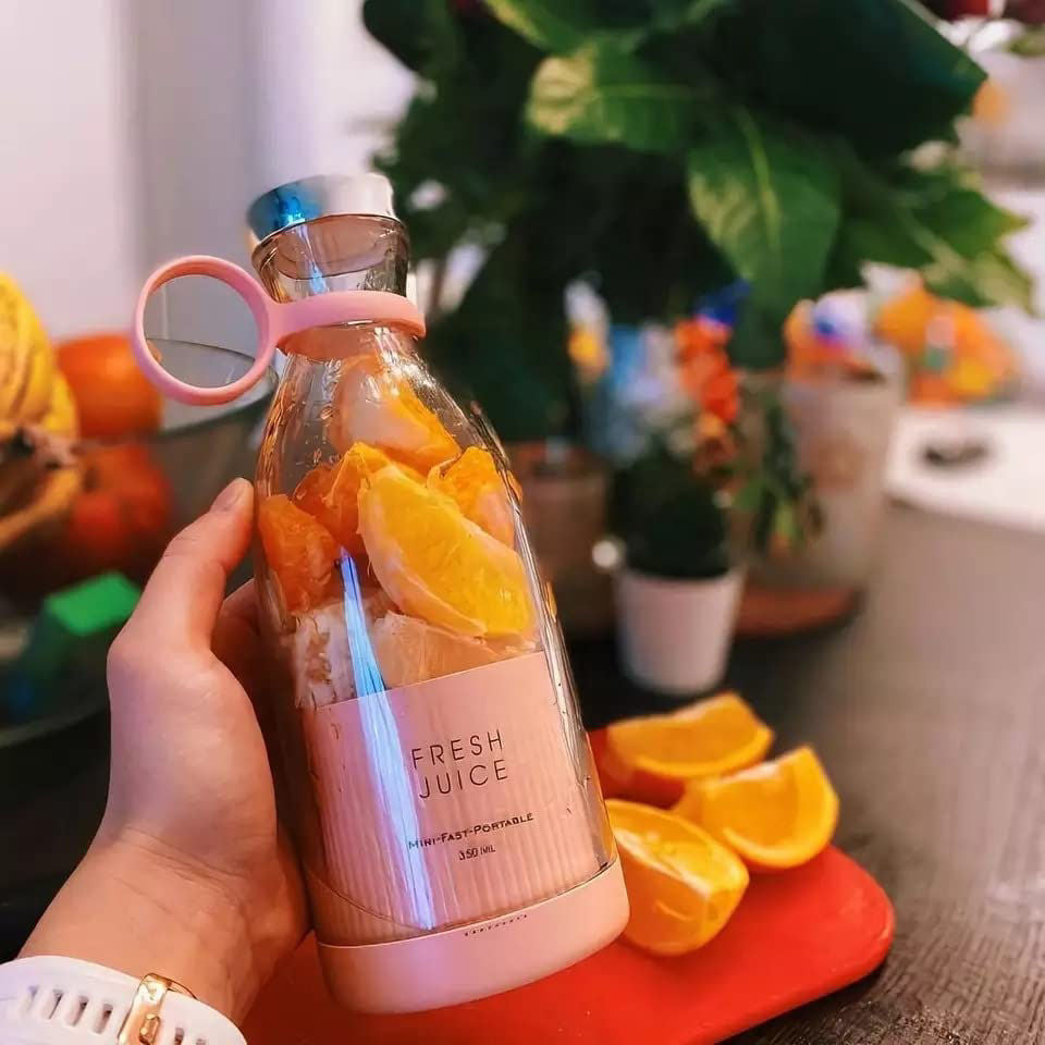 Portable USB Juicer Blender Bottle | Rechargeable Smoothie Maker | Mini Fruit Mixer(420 ml)