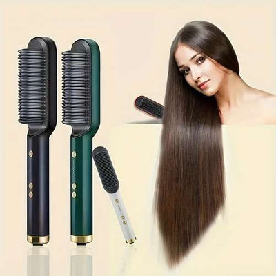Hair Straightening Brush for Women | Fast Heating Comb with 5 Intensity Settings | Anti-Scald & Temperature Control