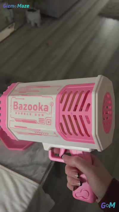 Bazooka Bubble Gun Machine – 69 Holes Bubble Maker with Lights | Kids Outdoor Toy