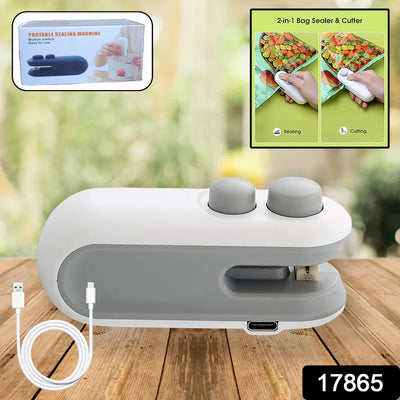 Portable Mini Bag Sealer Machine | USB Rechargeable Heat Sealer with Cutter – Compact & Magnetic